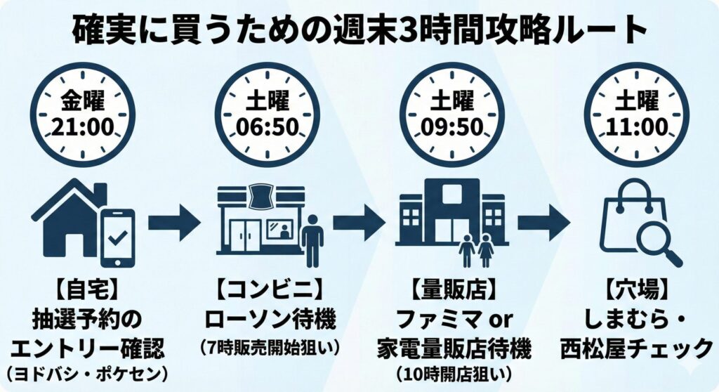 ポケモンカードが売っている場所はどこ?定価で買うための週末スケジュールと穴場リスト