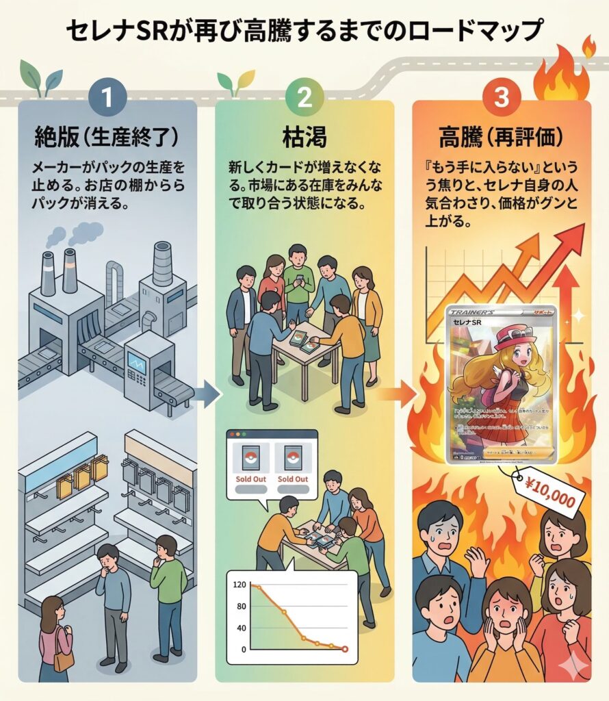 収録パック『白熱のアルカナ』が絶版（生産終了）になる図解