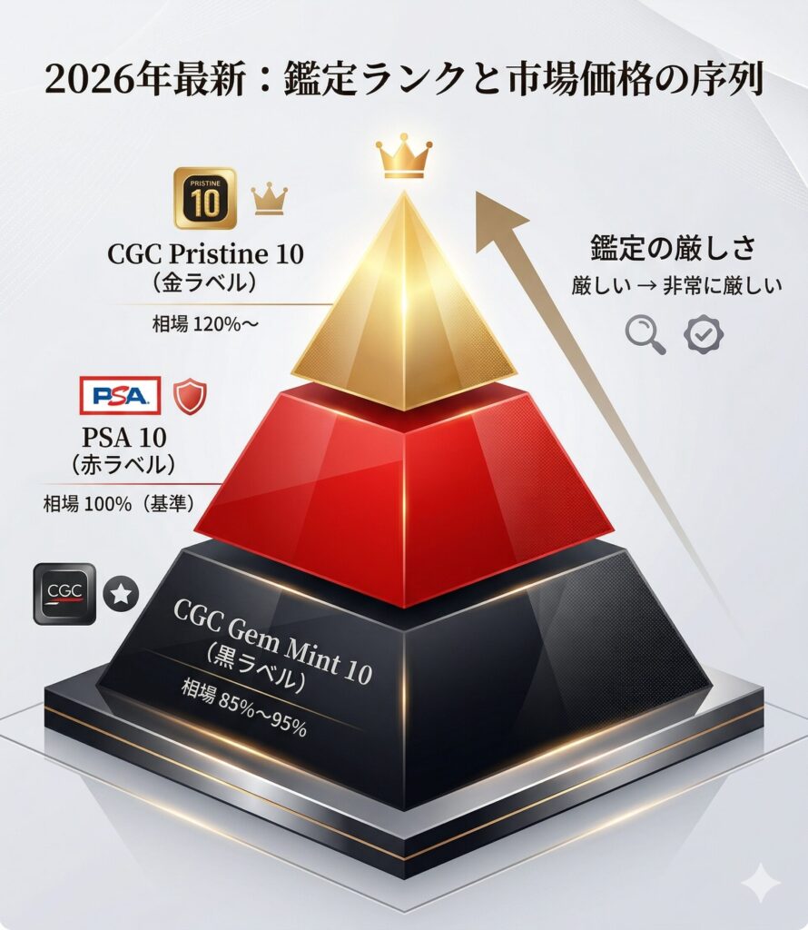 最高評価のPristine 10（金ラベル）がPSA 10を超える価値を持つ